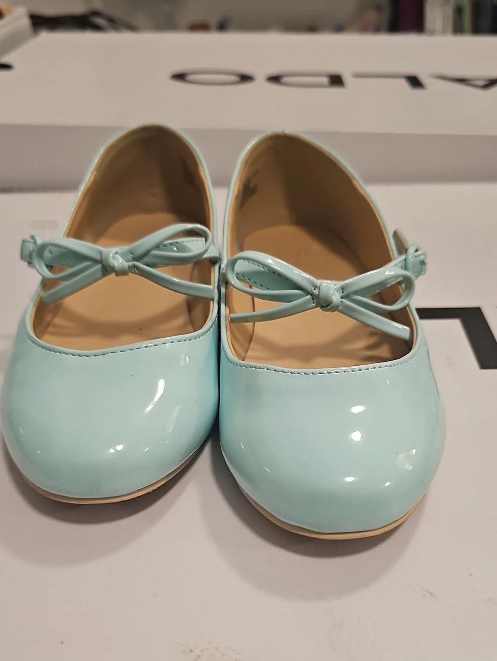 Janie and Jack Girls Mint Patent Bow Mary Janes